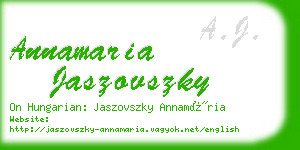 annamaria jaszovszky business card